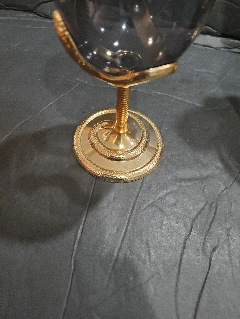 3piece gold painted coiled snake serpent acrylic cups drink set brand new